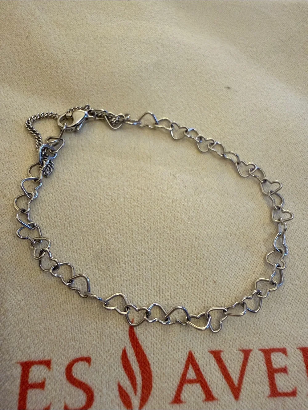 James Avery Light Connected Hearts Charm Bracelet preloved